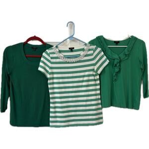 Talbots Petite Tops Bundle – 3 Stylish Green Shirts, Size SP